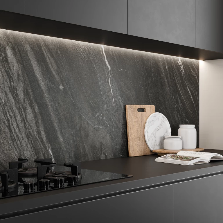 Black Tempest luxury kitchen stoneware surfaces