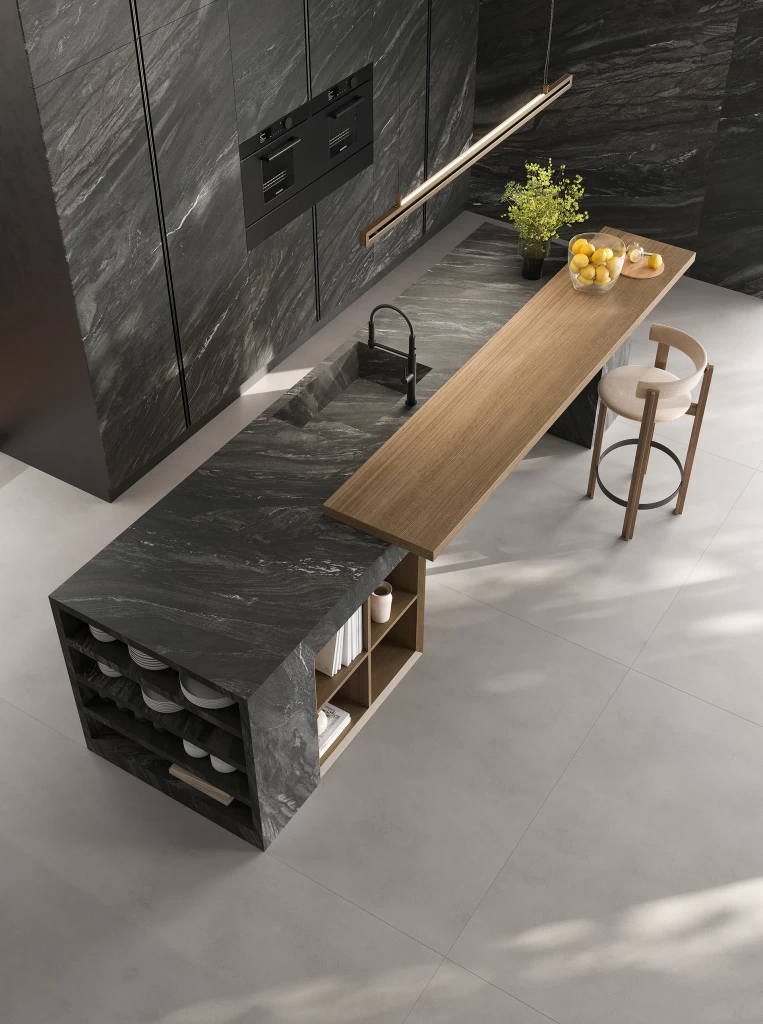 Atlas Plan Black Tempest porcelain stoneware slab