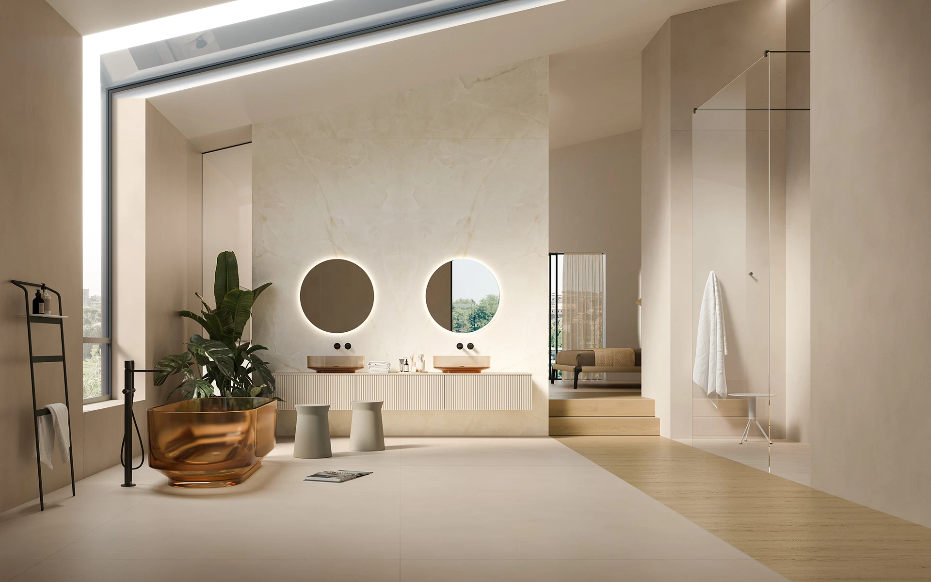 Zementoptikfliesen Boost Balance Ash für den Wandbelag im Badezimmer - Atlas Plan
