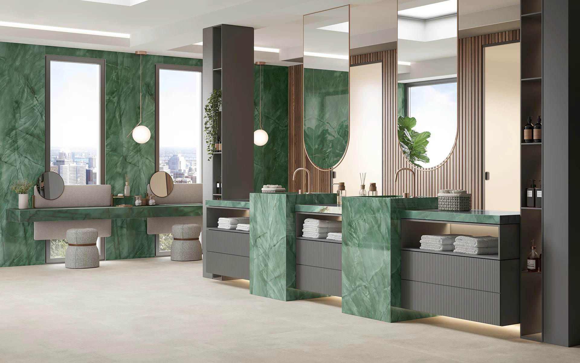decoración-baño-gres-efecto-marmol-exotic-green