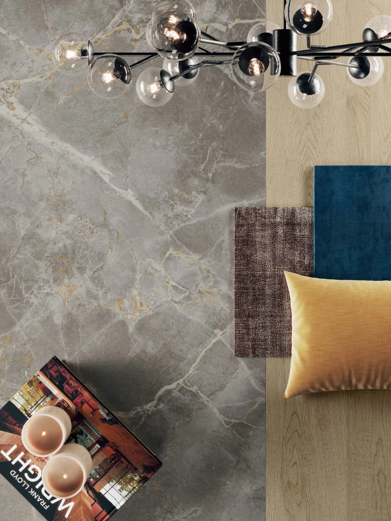 Fior di Bosco: grey marble large porcelain tiles - Atlas Plan