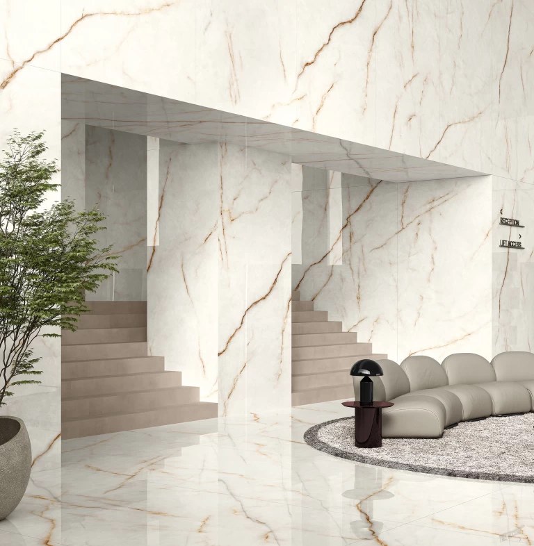 Ice Crystal marble-effect porcelain stoneware for luxury floors and walls