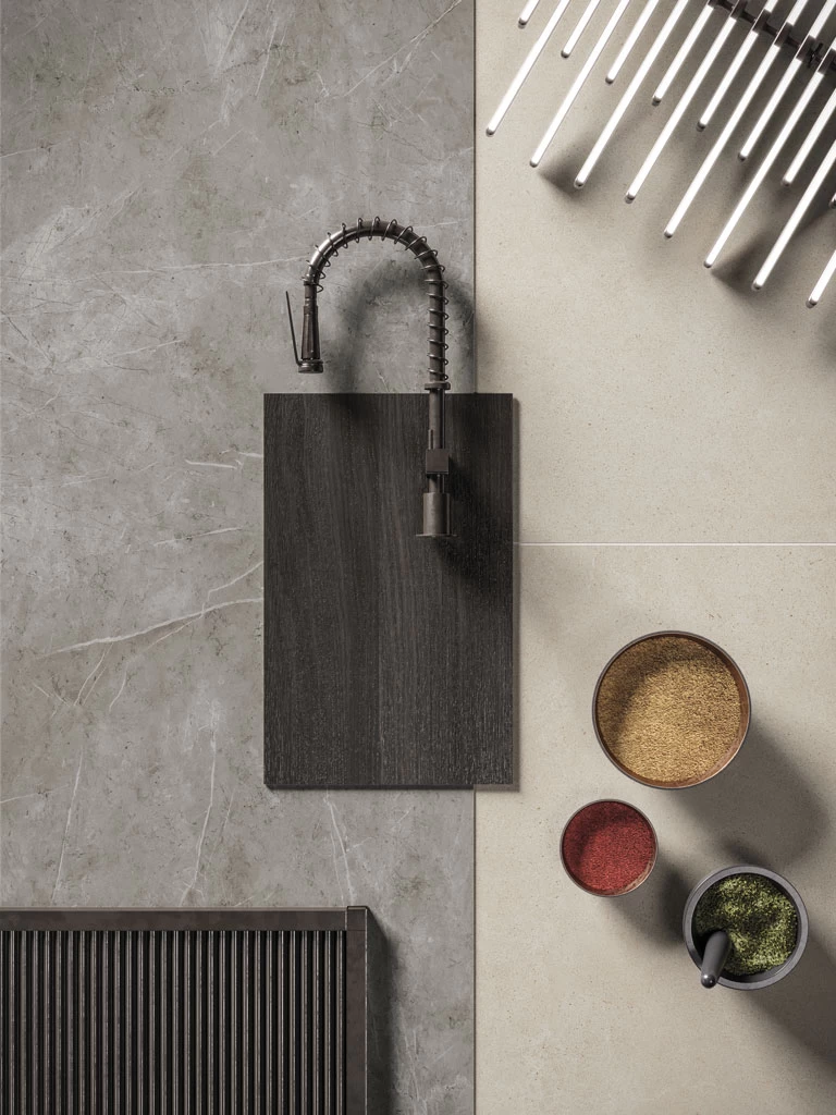 Soapstone Dark: grey stone look porcelain tiles - Atlas Plan