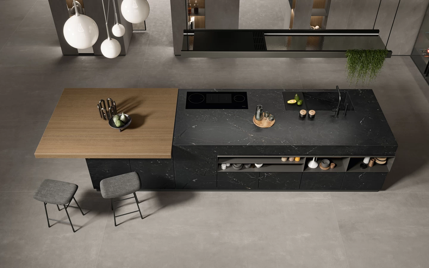 Negresco: dark stone effect porcelain tiles, a refined choice for distinguished interiors