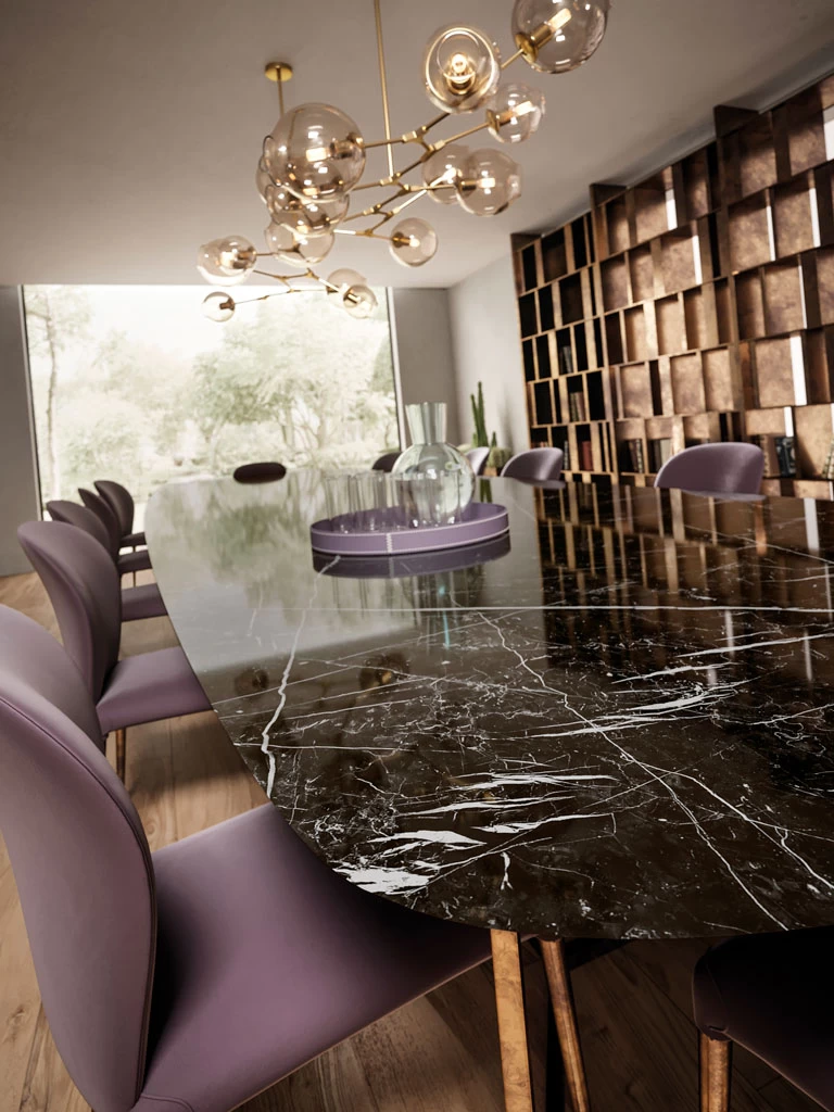 nero-marquina-marble-look-meeting-table-top-cladding