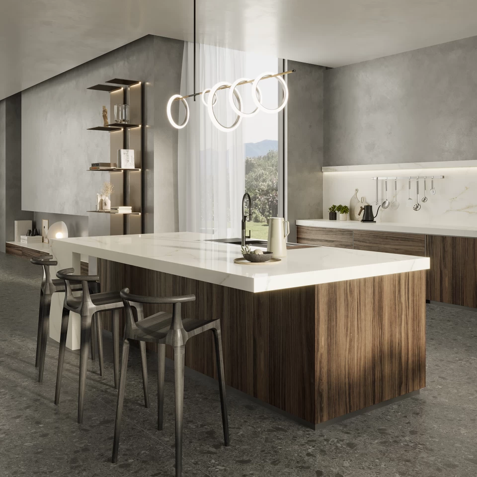 Idee cucina moderna in gres porcellanato