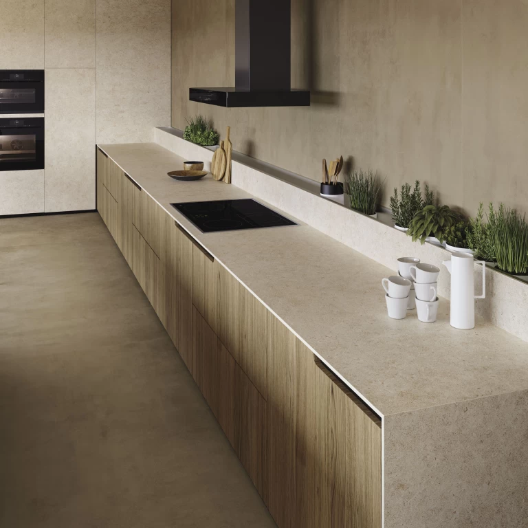 Stone look porcelain stoneware kitchen - Atlas Plan