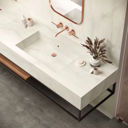 Lavabo rivestito in gres effetto marmo – Atlas Plan