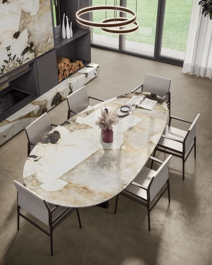 Atlas Plan marble effect stoneware table top