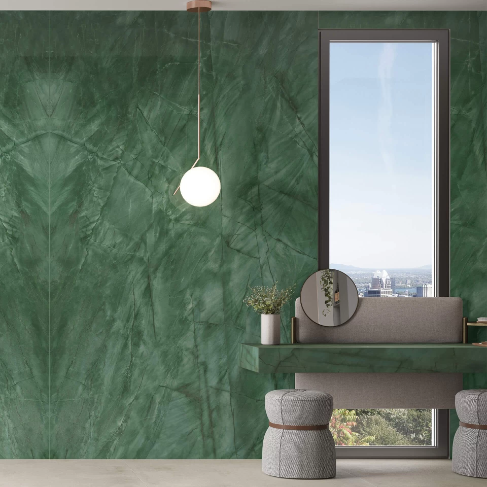 Salle de bain grès cérame vert Atlas Plan