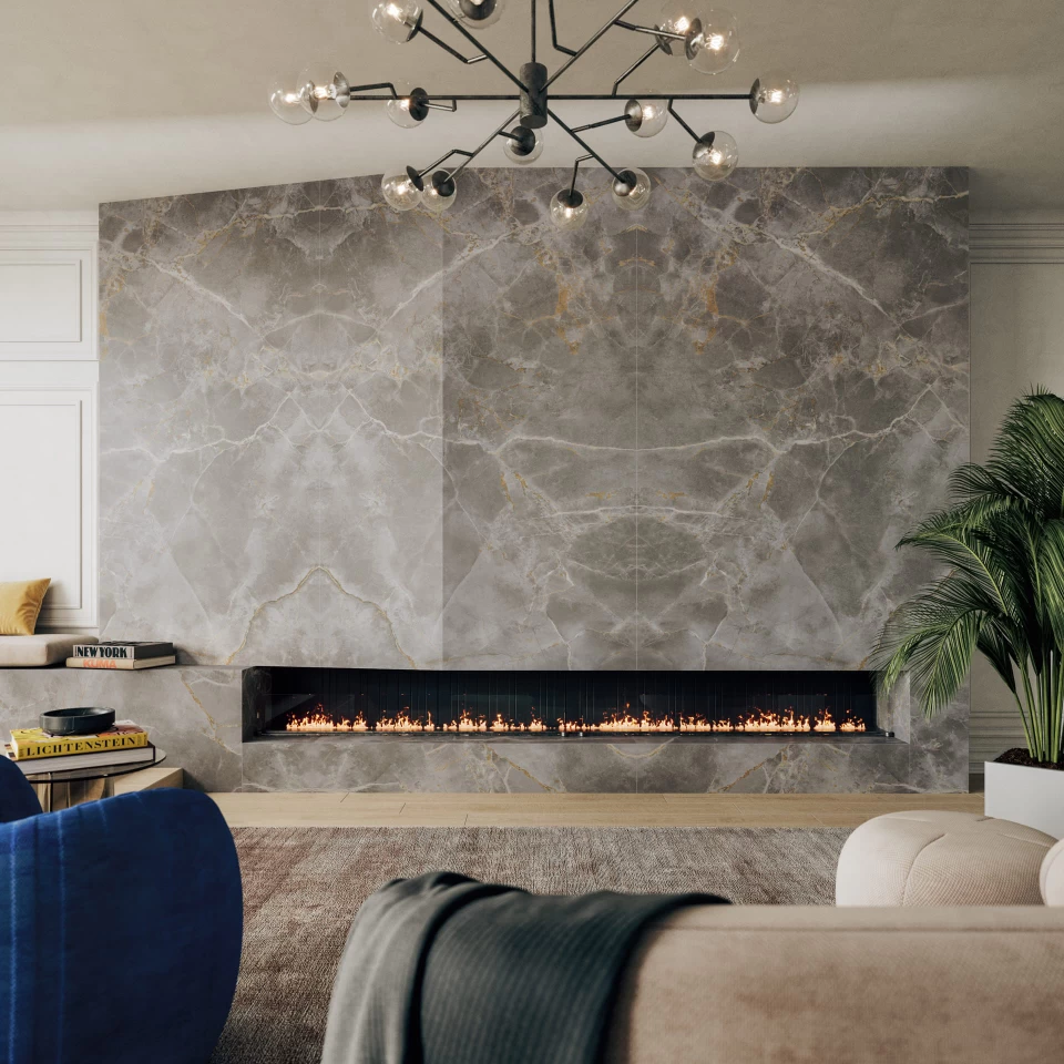 Atlas Plan stoneware fireplace cladding