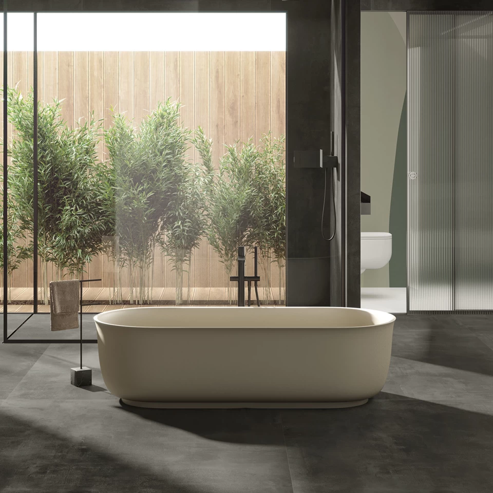 Modern bathroom with shower and tub Atlas Plan