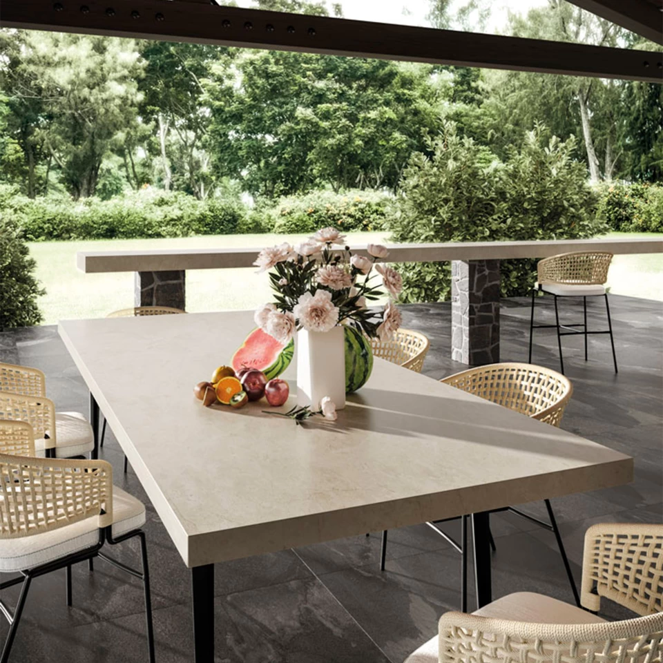 Outdoor kitchen with functional furniture