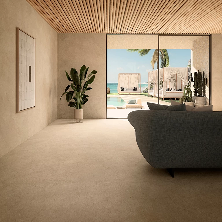 Large format porcelain floor tiles