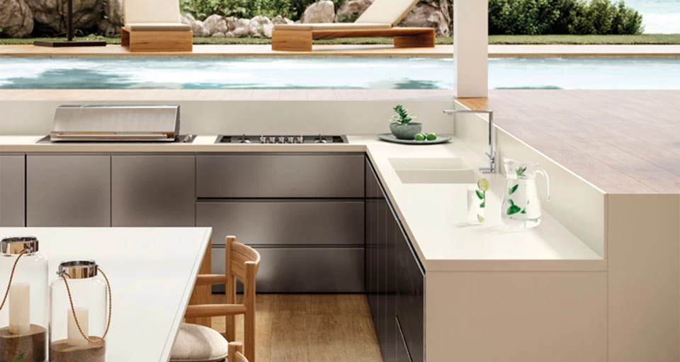 cucina ad l da esterno
