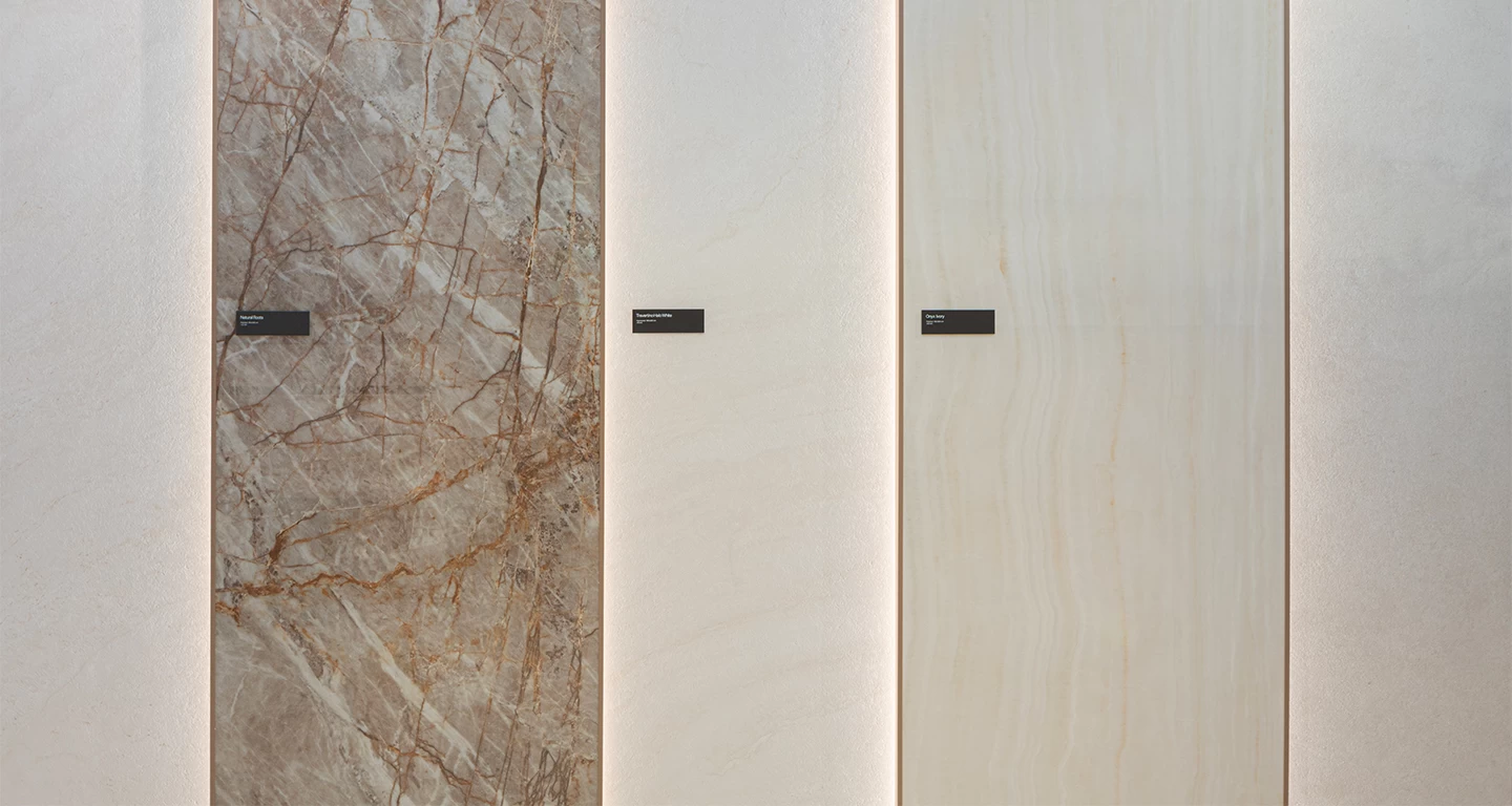 Деталь плит Atlas Plan, представленных на выставке Sicam в Порденоне