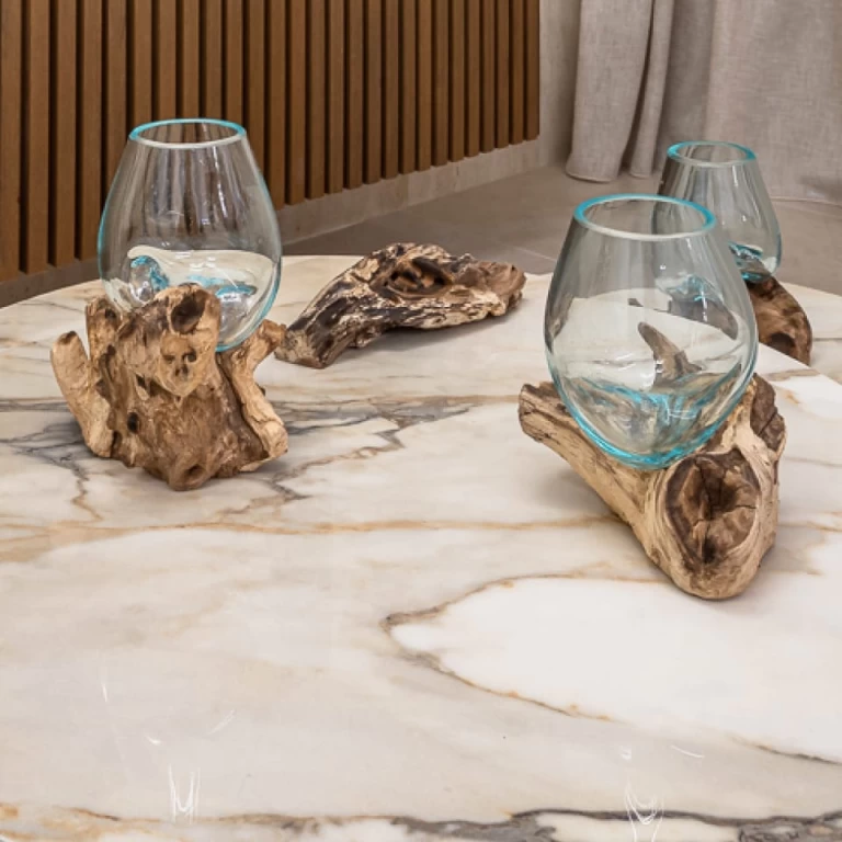 Table en grès effet marbre Calacatta Antique Atlas Plan