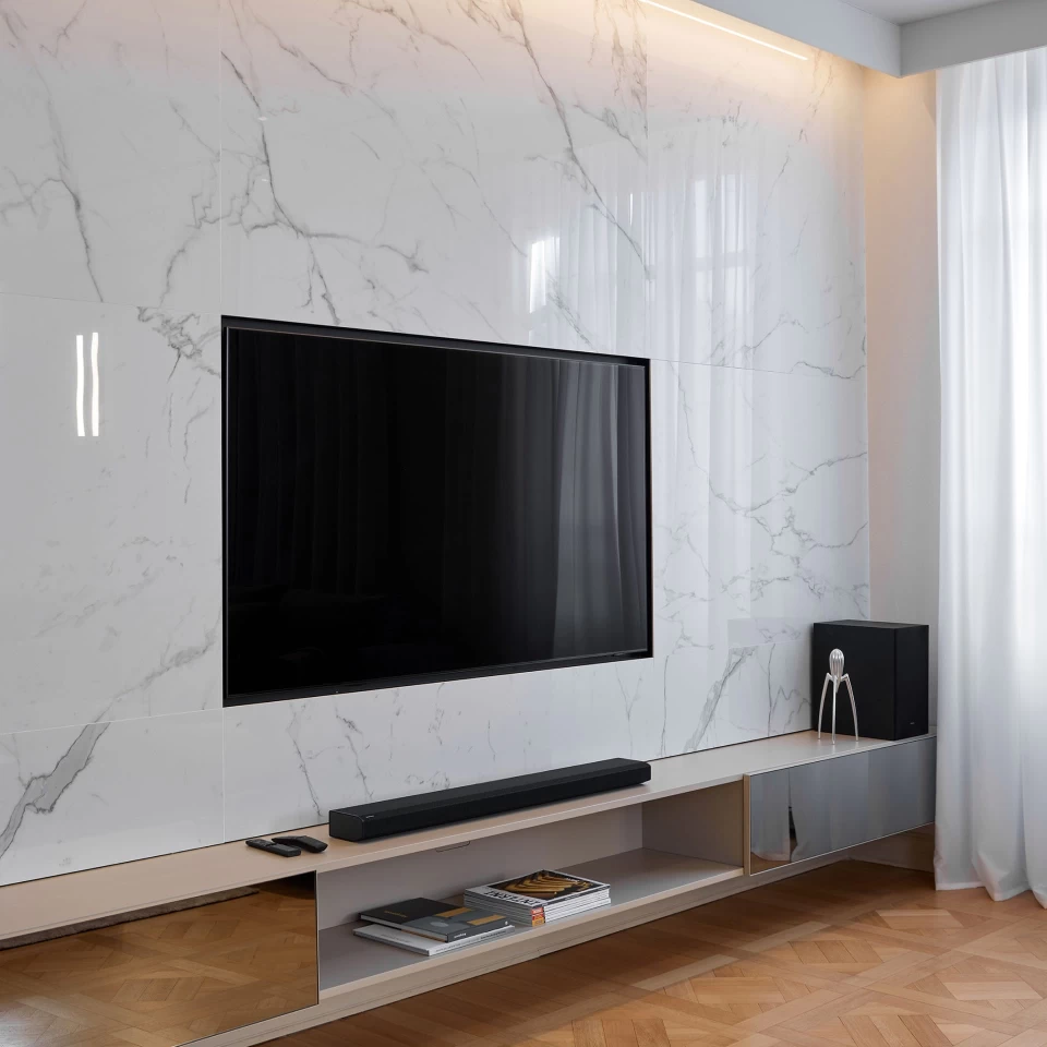 Atlas Plan marble-effect stoneware living room wall tiles