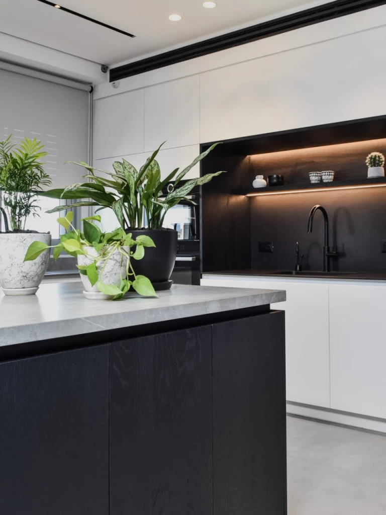 Кухонная столешница из керамогранита с эффектом мрамора Light Grey Stone Atlas Plan – Проект Hemo