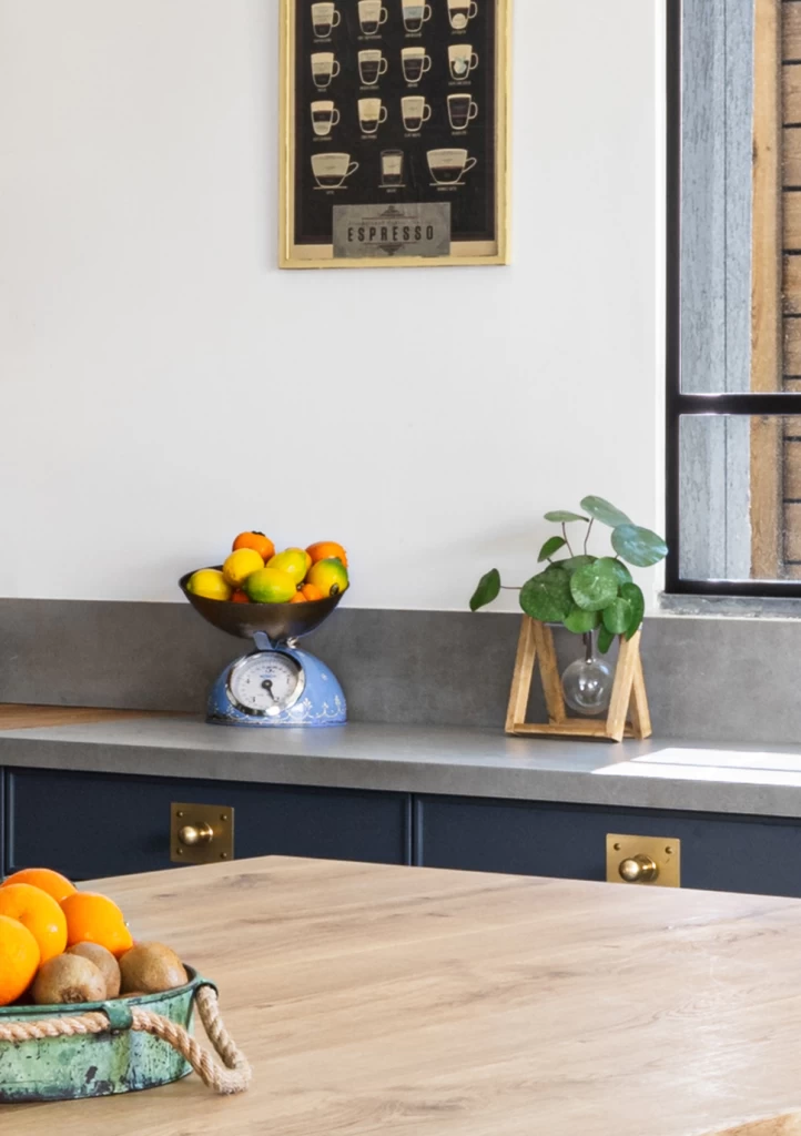 Progetto cucina effetto cemento con lastre Boost Grey Atlas Plan
